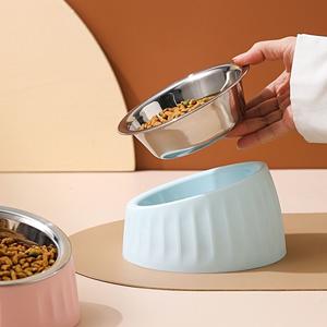 <span class=keywords><strong>15</strong></span> graus inclinado <span class=keywords><strong>Pet</strong></span> Bowls Bacia do aço inoxidável para cães e gatos interiores - Product Image 2
