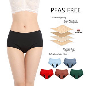 Culottes menstruelles Shanhao OEM 4 couches anti-fuites, coupe hipster, flux moyen, écologiques pour femmes - Product Image 1