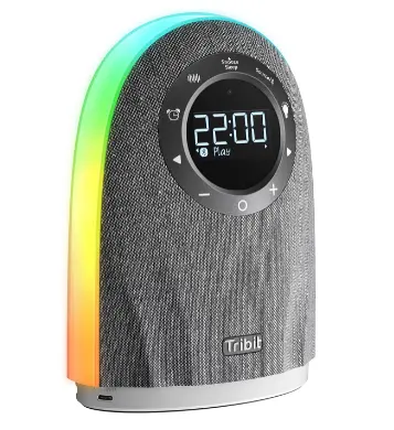 Tribit 25W Powerful Home Speaker with LCD Time Display Touch Sensor Control, RGB Lights Show, 2 USB Output Port for Bedrooms