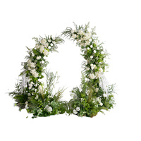 Arc bohème boisé décoration murale panneau de fleurs en soie artificielle pour toile de fond de réception de mariage en plein air écologique
