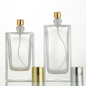 Sang Trọng Tùy Chỉnh 30Ml 50Ml 100Ml Vuông Trong Suốt Thủy Tinh Phun Nước Hoa Chai Vàng Và Bạc Hat - Product Image 2