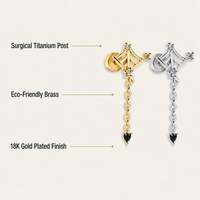 ZUOLA Ensemble de bijoux de piercing saisonnier Halloween pour oreille, cartilage, nez, lèvre, plaqué or 18 carats, zircon 5A, vente en gros