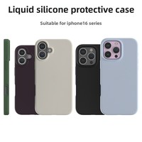 Étui de protection en silicone liquide de luxe original pour iPhone 16 Pro Max 15 Plus avec silicone souple et poignée pour téléphone par pour Apple