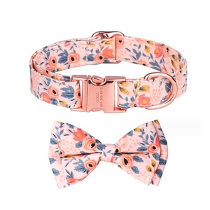 <span class=keywords><strong>Collar</strong></span> de perro de algodón puro ajustable y conjunto de correa con pajarita cómodo <span class=keywords><strong>collar</strong></span> de cachorro para perros pequeños y medianos - Product Image 6