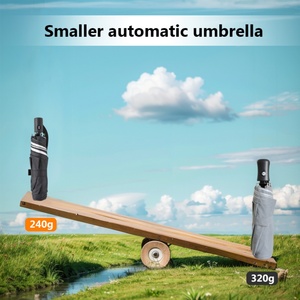 High Quality Strong Foldable Business Modern Automatic Folding Umbrella Custom Logo Printing Promotional Use Lightweight 300g - Product Image 6