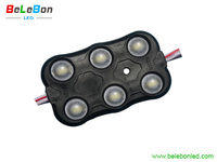 Moule à coque blanche et noire cc 12v, 6 puces, 6 Led, 6 lentilles IP65, vente en gros, 5630 5730 SMD, livraison gratuite