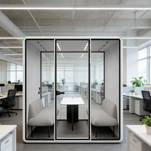 ห้องทำงานอะคูสติกสำหรับ 4 คน ทันสมัย ทนทาน ผลิตจากอลูมิเนียมอัลลอยด์ กันเสียง 30-40 เดซิเบล - Product Image 2