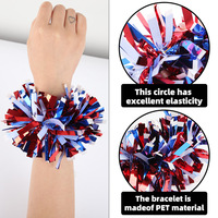 Bracelet en bande PET fin à étoile à cinq branches, coloré, pour la décoration du poignet, pour le 250e anniversaire du Jour de l'Indépendance des États-Unis