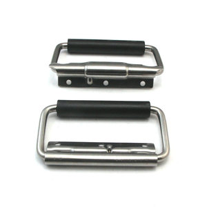 Stainless Steel 304 Rectangle Handle With Rubber Sleeve <b>Spring</b> Surface Mounted Folding Cabinet <b>Door</b> Handle Industrial Design - Product Image 3