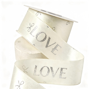 Ruban satin bleu clair 1-1/2 pouce avec texte doré imprimé, simple face, certifié OEKO-TEX, résistant au rétrécissement, pour cadeaux - Product Image 1
