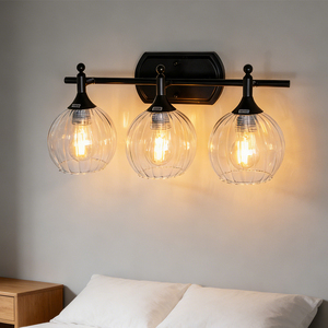 Transparent Ball Clear Glass Wall lighting Vanity Lamp <b>Waterproof</b> <b>Bathroom</b> Mirror <b>Light</b> for Kitchen Living Hallway Porch - Product Image 1