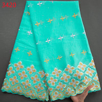 3420 Nouvelle Arrivée Dentelle Nuptiale Blanche Broderie Lafaya Africaine Voile Suisse avec Pierres Nigérienne pour Robe à Dubaï