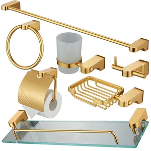 Multifunctional Utility Beautifying Space Towel Holder Toothbrush Cup Holder Bathroom Hardware Accessories Set