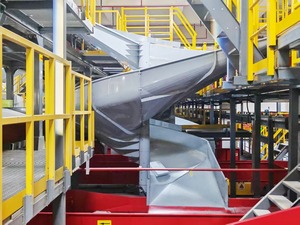 Truelisort Nouveau convoyeur à spirale multi-<span class=keywords><strong>goulotte</strong></span> en acier inoxydable durable, connectable à une ligne de convoyeur à bande, réglable pour entrepôt et commerce de détail - Product Image 2
