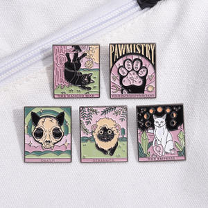 Vendita calda coloratissimo gatto tarocco serie spilla personalizzata forza <span class=keywords><strong>l</strong></span>'imperatrice <span class=keywords><strong>l</strong></span>'uomo impiccato spille in smalto della morte spilla per borse - Product Image 4