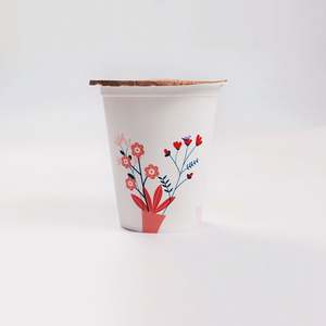 Récipient d'emballage en plastique de 330ml <span class=keywords><strong>Pot</strong></span> de <span class=keywords><strong>yaourt</strong></span> en PP congelé avec cuillère à couvercle - Product Image 2