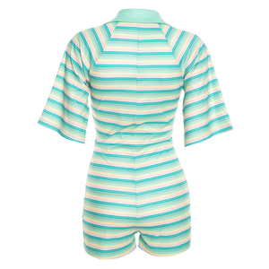 Viviblook Y26RP283 <b>Women</b> <b>Romper</b> Autumn New Striped Print Deep V-Neck Short Sleeved Slim Fit Casual One Piece <b>Romper</b> - Product Image 6