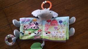 Livre en tissu froissé doux et sensoriel pour bébé, jouet en peluche éléphant pour nourrissons, livre tactile et sensoriel en tissu, jouet pour bébé éléphant - Product Image 6