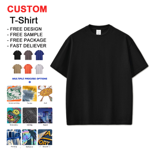Custom 100% Cotton Boxy T-<strong>Shirt</strong> 280gsm Mock Neck Heavy Oversized Solid White Blank Men's Highest Grade Printing Anti-Pilling - Product Image 1