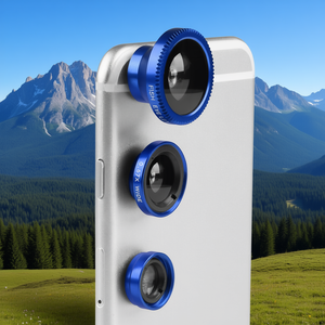 Lente ojo de pez 0.67x gran angular 10X Macro Kit para teléfono Samsung Galaxy S10 S9, accesorio para cámara móvil, azul, plateado, aluminio - Product Image 2