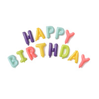 Bannière de lettres de l'alphabet de couleur unie, ballons gonflables en papier d'aluminium, fournitures de fête d'anniversaire, ensemble de ballons
