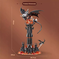 DK7043 Torre de Magia Oscura con Luz LED, Arquitectura de Dragón, 997 Piezas, Diorama, Set de Bloques de Construcción Coleccionables para Aficionados