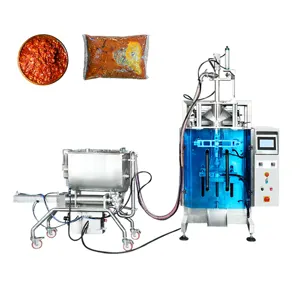 Machine d'emballage automatique de pâte de pondération pour sauce chili épicée chaude de petit sac Machine d'emballage de condiment liquide de pâte de poivron