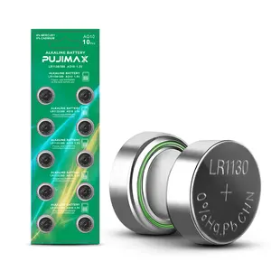 PUJIMAX10pcs環境保護1.5v定電圧アルカリ電池ag10lr1130ボタン電池電卓車のおもちゃ用