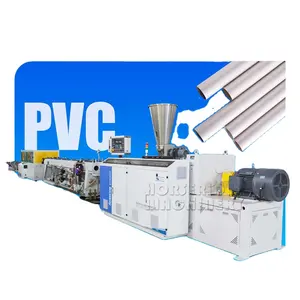 Extrusora cónica de doble tornillo, línea de extrusión de tubos de PVC con máquina de tubos de plástico, fabricación de tubos de PVC