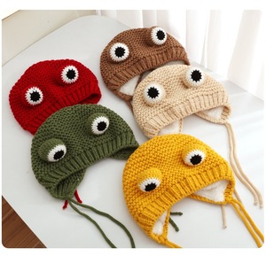 <span class=keywords><strong>Bonnet</strong></span> d'hiver pour bébé avec pompon, motif <span class=keywords><strong>grenouille</strong></span> mignon, en <span class=keywords><strong>crochet</strong></span>, grande taille, tricoté pour filles, <span class=keywords><strong>bonnet</strong></span> de Noël tendance - Product Image 5