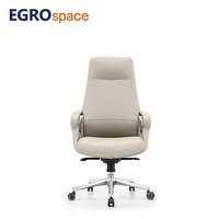 EGROspace Chaise de bureau de direction ergonomique pivotante en cuir de luxe moderne Factoey