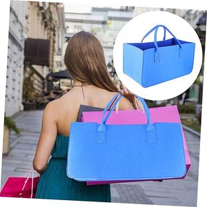 Hot Fashion Eco-Friendly Grocery Storage Supermarket Portable 3mm 4mm 5mm <b>Large</b> Capacity Blue Felt Shopping Bag - Product Image 6