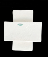 Assiette rectangulaire en mélamine A5 durable et légère, couleur blanche écologique, pour restaurant, assiette personnalisée pour sushis, barbecue, fruits de mer