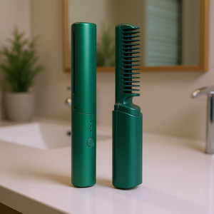 Peine Alisador Inalámbrico Portátil Myrva Green con Calentamiento PTC y Dientes de Acero Inoxidable, Herramienta de Peinado - Product Image 2