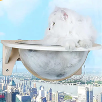 Lit pour chat en forme de vaisseau spatial en acrylique, vente en gros directe d'usine, lit pour chat en capsule en bois