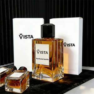 Flacon de parfum carré de luxe 50 ml avec capuchon portable et pulvérisateur à pompe, atomiseur <span class=keywords><strong>en</strong></span> <span class=keywords><strong>verre</strong></span> de luxe <span class=keywords><strong>pour</strong></span> le sommeil - Product Image 1