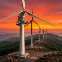 Éolienne horizontale de haute qualité 200 kW triphasée 400 V avec un diamètre de rotor de 22 m, 3 pales en matériau FRP