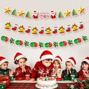 Wholesale Cartoon Christmas Paper Banner Set Bubble Style Letter Bunting Reindeer Snowman Indoor Party <b>Hanging</b> <b>Ornaments</b> - Product Image 5