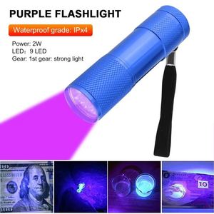 Luz de Camping de 9 LED, Mini Linterna de Aluminio de 2W con Agente Fluorescente, Funciona con Pilas AAA, Luz de 395nm, Retroiluminación, Uso Doméstico - Product Image 5