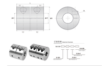 Nobengr Accouplement flexible en acier inoxydable pour machine de gravure, moteur pas à pas servo, conception à rainure en V biaxiale, alésage 16-105 mm, 2000 tr/min
