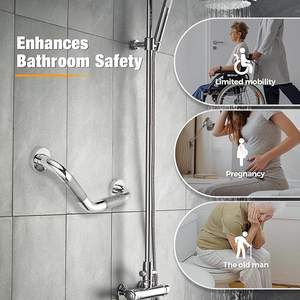 Barres d'appui <span class=keywords><strong>pour</strong></span> baignoires et douches-1-1/4X16 <span class=keywords><strong>Barre</strong></span> d'appui <span class=keywords><strong>de</strong></span> <span class=keywords><strong>douche</strong></span> coudée Barres d'appui moletées en acier inoxydable <span class=keywords><strong>pour</strong></span> mur - Product Image 5