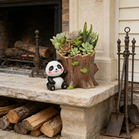 Pot de fleurs réaliste en résine en forme de panda - Pot de fleurs décoratif géant en forme de panda pour plantes succulentes, sculpture d'animal fantaisie pour la maison ou le bureau
