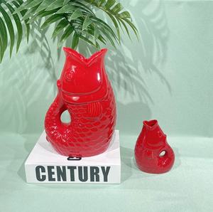 <span class=keywords><strong>Pichet</strong></span> de style moderne en gros de qualité Guggle <span class=keywords><strong>Vase</strong></span> en forme de poisson en porcelaine en céramique pour pot de table à la maison - Product Image 5