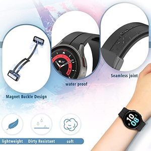 Nouveau 20mm <span class=keywords><strong>Montre</strong></span> 4 <span class=keywords><strong>5</strong></span> <span class=keywords><strong>Pro</strong></span> Silicone Boucle Magnétique <span class=keywords><strong>Bracelet</strong></span> de <span class=keywords><strong>Montre</strong></span> Intelligente pour <span class=keywords><strong>Samsung</strong></span> <span class=keywords><strong>Galaxy</strong></span> <span class=keywords><strong>Watch</strong></span> 4/<span class=keywords><strong>5</strong></span> <span class=keywords><strong>Pro</strong></span> 40/44/45mm <span class=keywords><strong>Bracelet</strong></span> <span class=keywords><strong>Bracelet</strong></span> - Product Image 4
