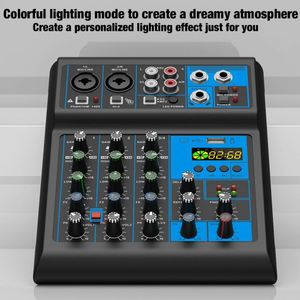 NUEVO Mezclador de Audio RGB de 4 Canales con Micrófono Inalámbrico de 2 Canales para Transmisión en Vivo, Equipo de Grabación, Bluetooth - Product Image 3