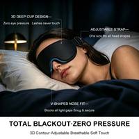 Masque de Sommeil 3D Anthrive Réglable, Cache-Yeux Bloquant la Lumière, Respirant et Doux en Soie Glacée pour Hommes et Femmes en Voyage
