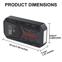 Démarreur de batterie portable 3000A 26640mWh à décharge rapide au lithium pour voitures essence 7.0L et diesel 5.0L 12V, avec batterie d'appoint et chargeur 20W LED V0 Flame