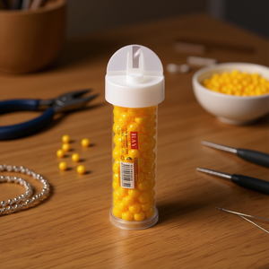 Perline Ilan Abalorio 6 mm gialle per la creazione di gioielli, 12 pezzi per tubo - Product Image 2