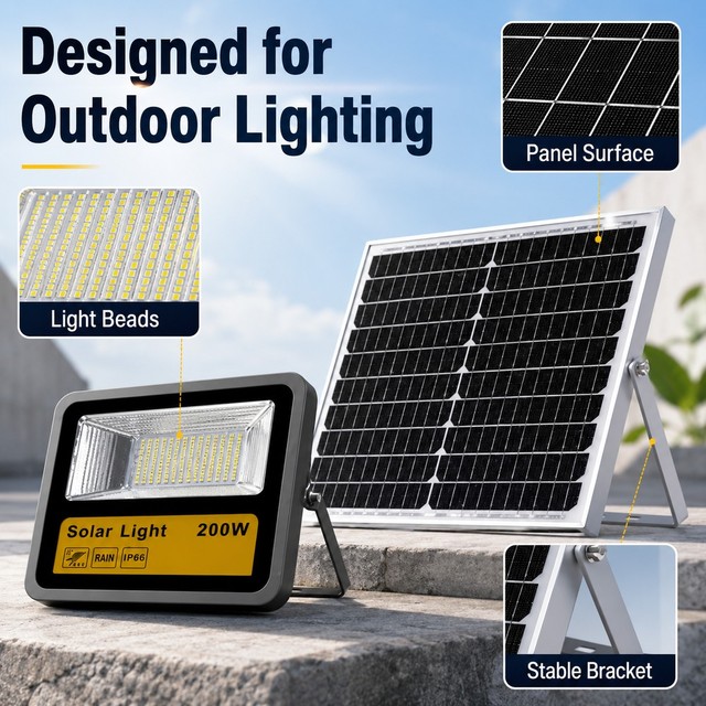 Factory High Efficiency Super Bright IP66 Waterproof Outdoor Led Solar Panel Flood Lights Adjustable Bracket 30W 60W 120W 200W