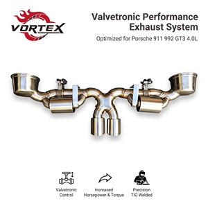 Ensemble de boîtier arrière à soupapes en acier inoxydable de qualité industrielle Vortex avec deux sorties centrales pour Porsche 911 992 GT3 4.0L – Vente en gros - Product Image 1
